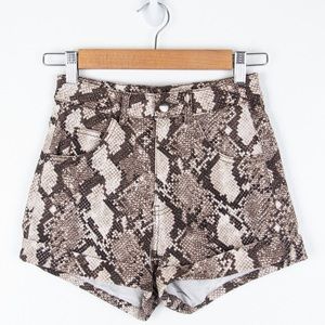 H&M Snakeskin Print High Waisted Shorts